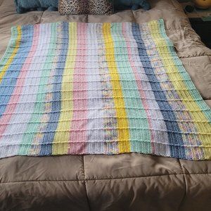 Muliti-colored crocheted baby blanket